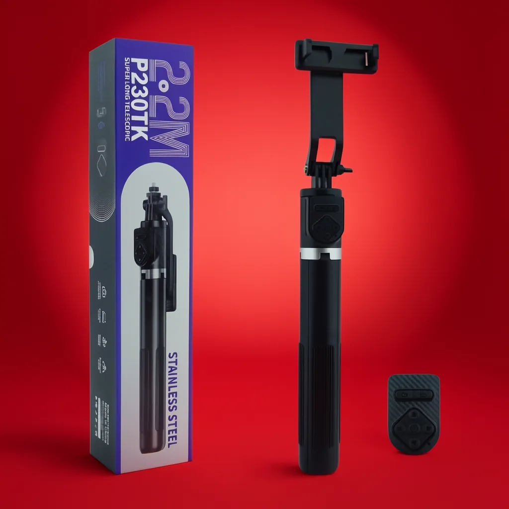 Monopod De 9 Elementos 2 Mts, Bluetooth Modelo P230TK Con Tripode - imagen 9