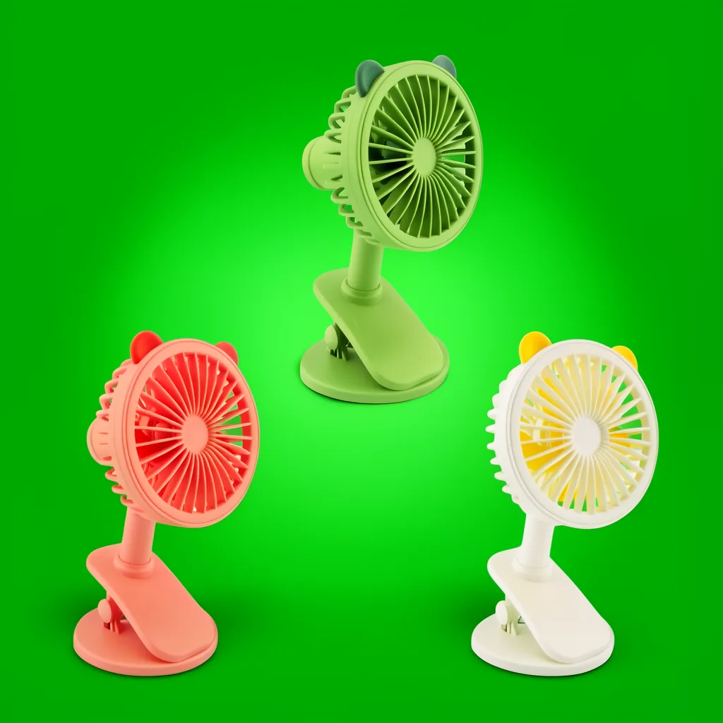 Ventilador De Sobremesa Con Diseño, Con Broche Y Base. Recargable. - imagen 10