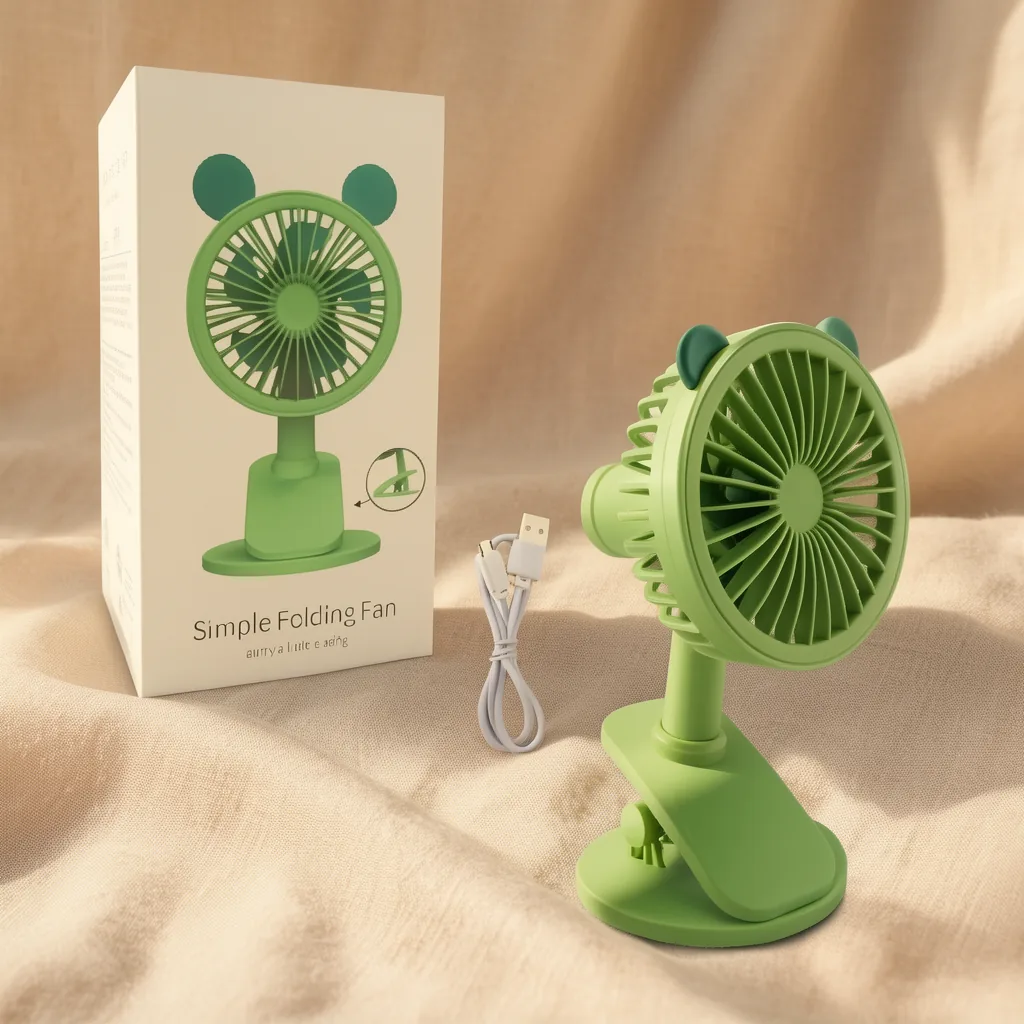 Ventilador De Sobremesa Con Diseño, Con Broche Y Base. Recargable. - imagen 6