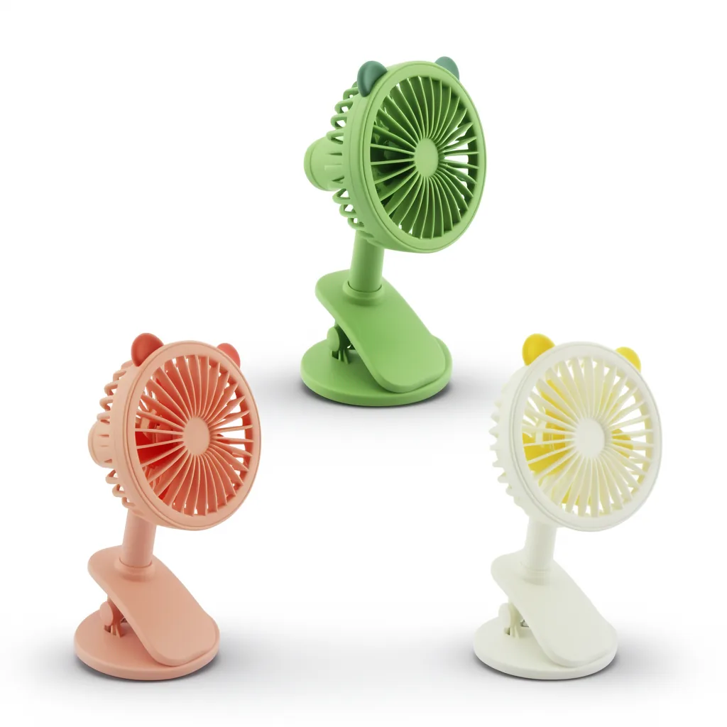 Ventilador De Sobremesa Con Diseño, Con Broche Y Base. Recargable. - imagen 8