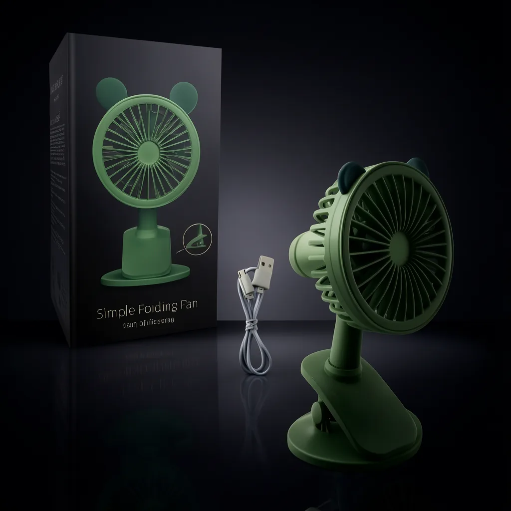 Ventilador De Sobremesa Con Diseño, Con Broche Y Base. Recargable. - imagen 2