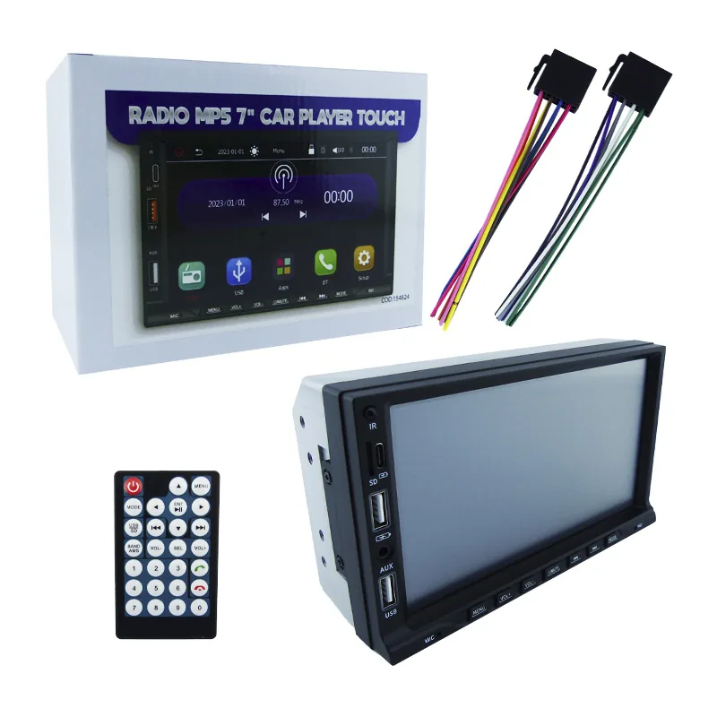 Radio Para Auto Con Pantalla 7” Bluetooth Con Carplay, MP5, 2 USB, Aux, SD Y Control Remoto - imagen 1