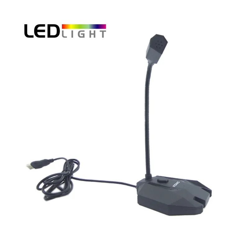 Microfono M3 Para PC Con Luz Y Tarjeta De Sonido. - imagen 7