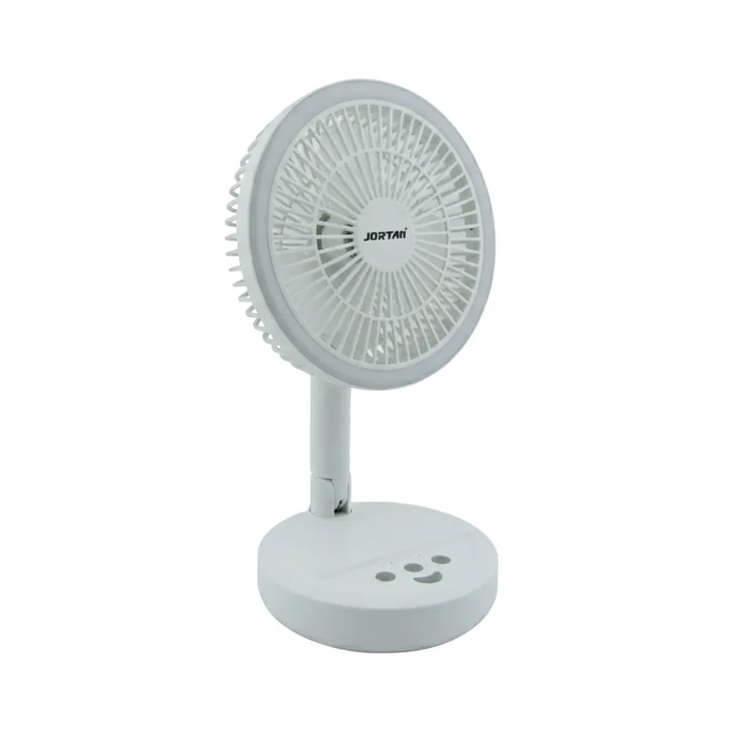 Ventilador De Sobre Mesa Recargable Marca JORTAN Modelo QT-Y15 Con Aro LED, 3 Velocidades Y Oscilacion - imagen 5