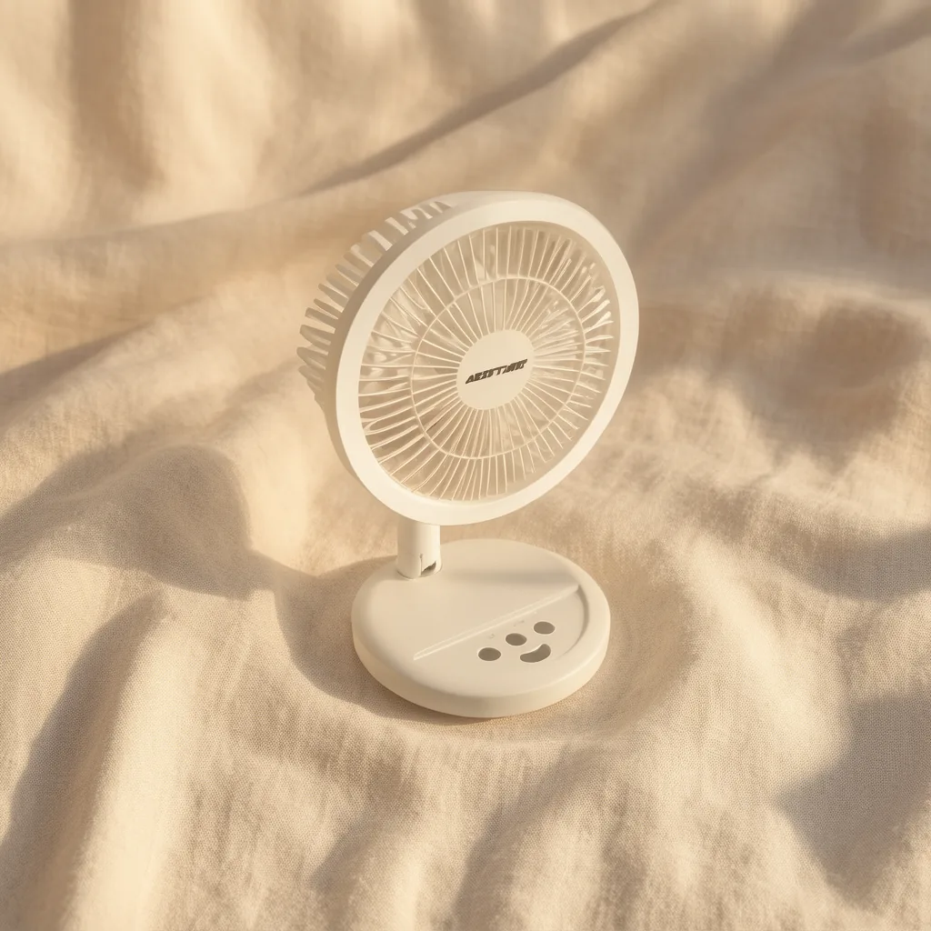 Ventilador De Sobre Mesa Recargable Marca JORTAN Modelo QT-Y15 Con Aro LED, 3 Velocidades Y Oscilacion - imagen 9