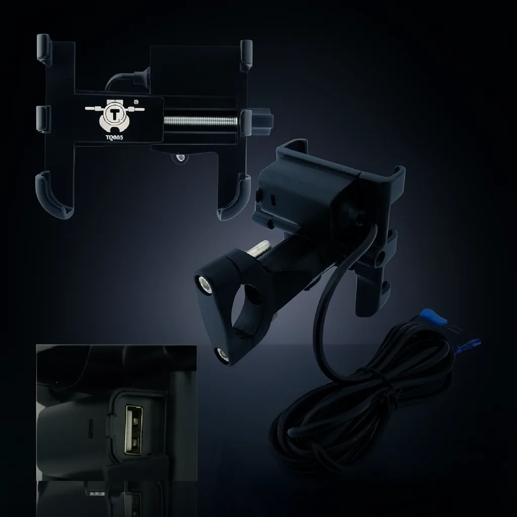 Porta Smartphone Con USB De Carga Para Moto, Metalico, En Caja - imagen 8