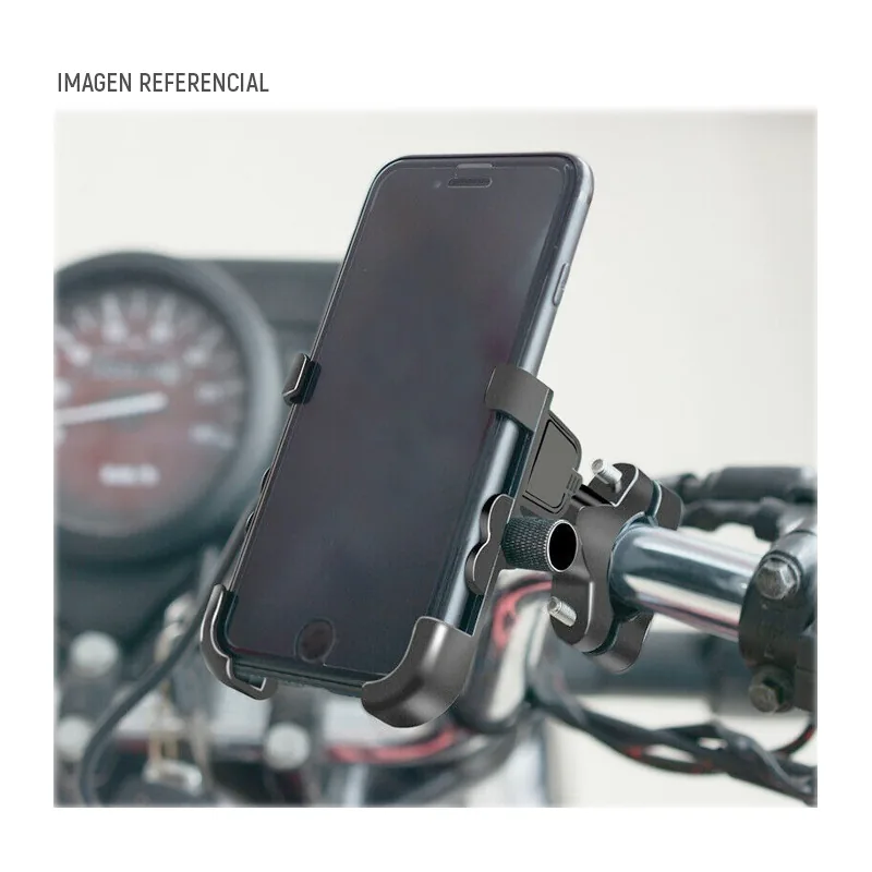 Porta Smartphone Con USB De Carga Para Moto, Metalico, En Caja - imagen 3