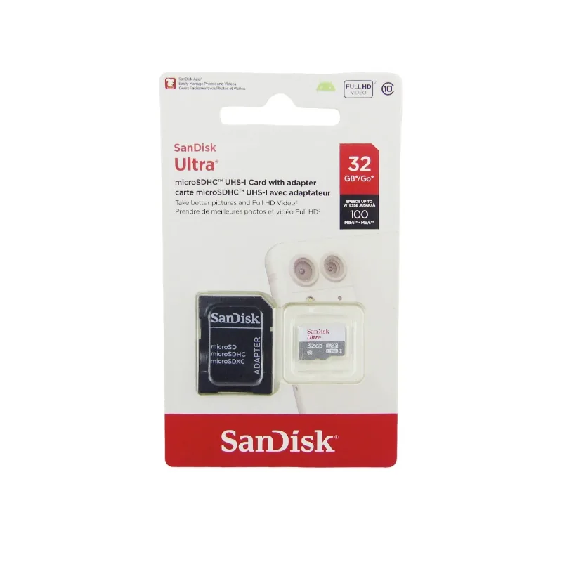Tarjeta Microsd 32GB Clase 10, Sandisk Ultra UHS-I - imagen 1
