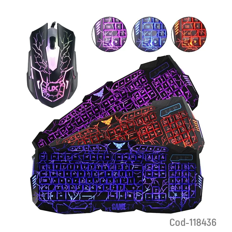 Teclado + Mouse Gamer, Mod-V100, Con Luz. En Caja. - imagen 3