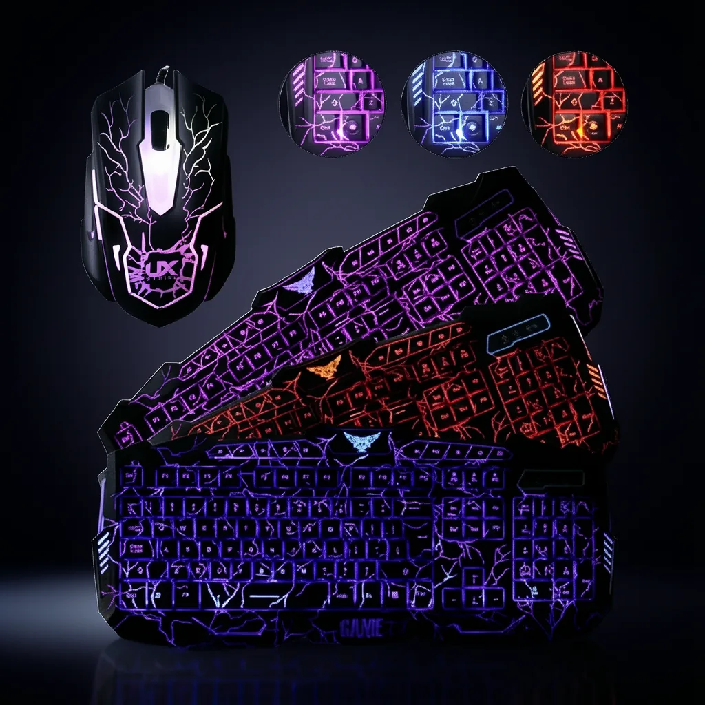 Teclado + Mouse Gamer, Mod-V100, Con Luz. En Caja. - imagen 7