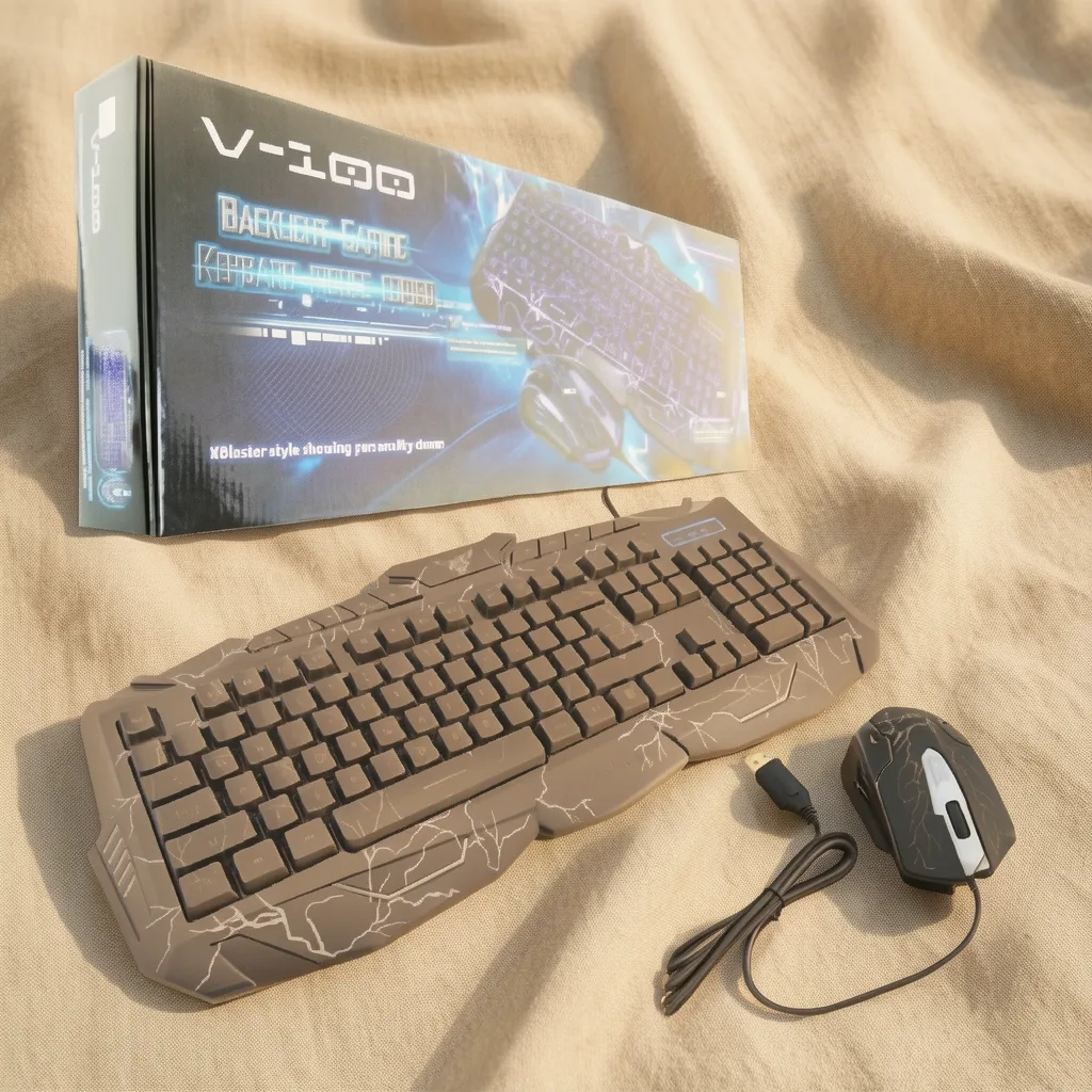 Teclado + Mouse Gamer, Mod-V100, Con Luz. En Caja. - imagen 6