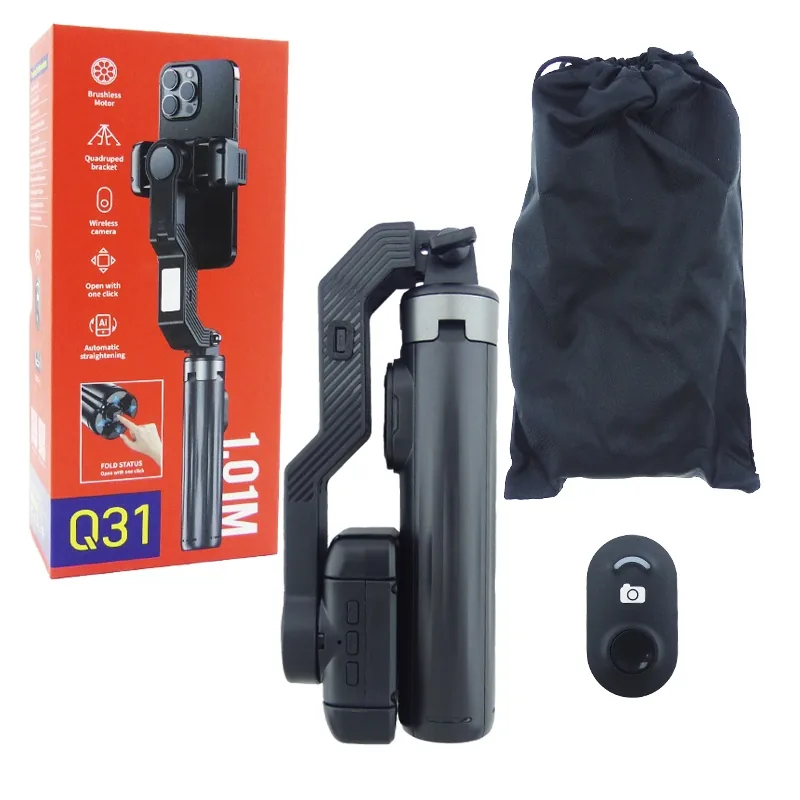 Estabilizador Monopod Automatico Bluetooth Modelo Q31 De 1 Metro En Aluminio Con Tripode - imagen 5