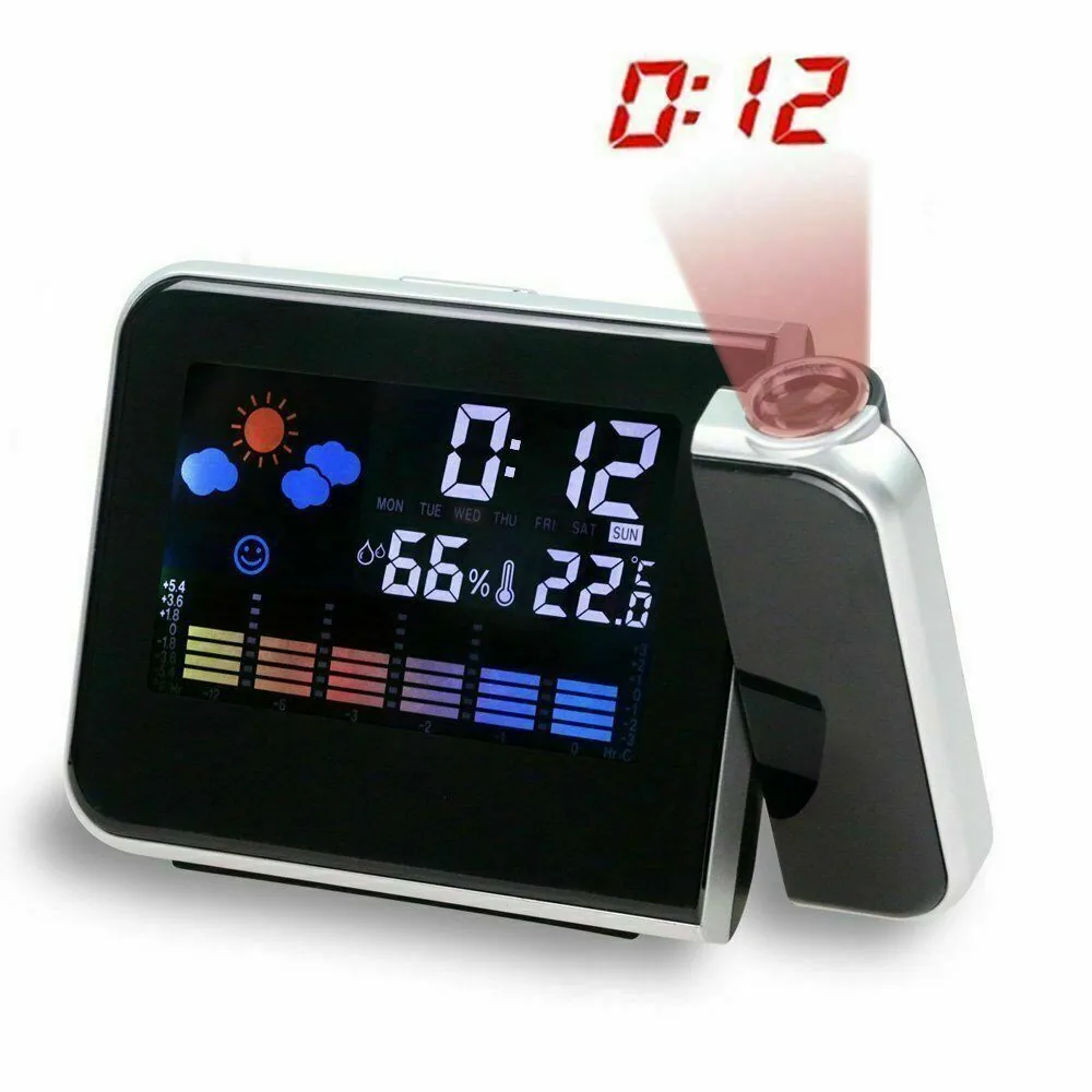 Reloj Despertador Con Proyector Alarma Calendario - imagen 1
