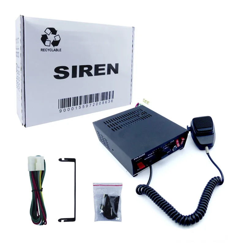 Amplificador Para Sirena Con Microfono A 12 Volt 300 Watt Modelo PA300 - imagen 1