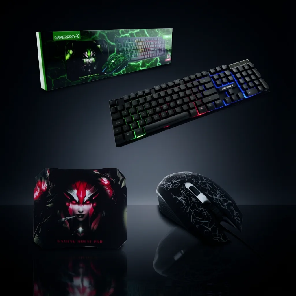 Kit Gamer GAMEPRO-X 3 En 1. Teclado, Mouse Y  Mouse Pad. - imagen 2