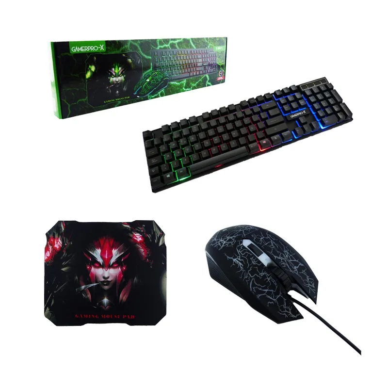 Kit Gamer GAMEPRO-X 3 En 1. Teclado, Mouse Y  Mouse Pad. - imagen 1