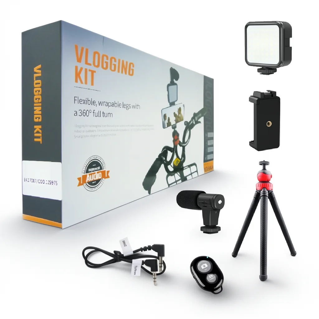Kit Vloggins, Para Smartphone, Tripode Flexible, Luz, Microfono, Control Remoto. Youtuber - imagen 8