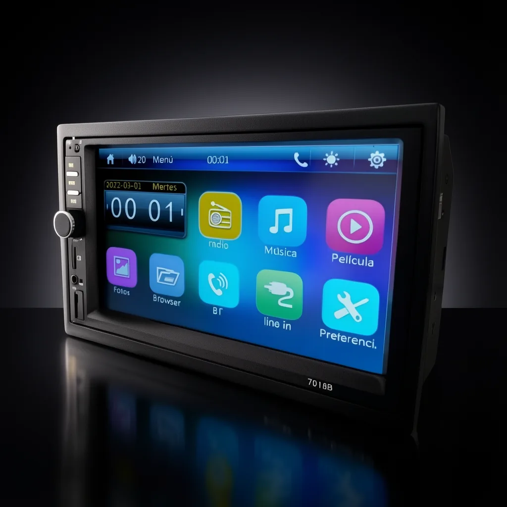 Radio Para Auto Con Pantalla 7” Touch, Con Bisel, Control Remoto Y Mando Para Volante. - imagen 7