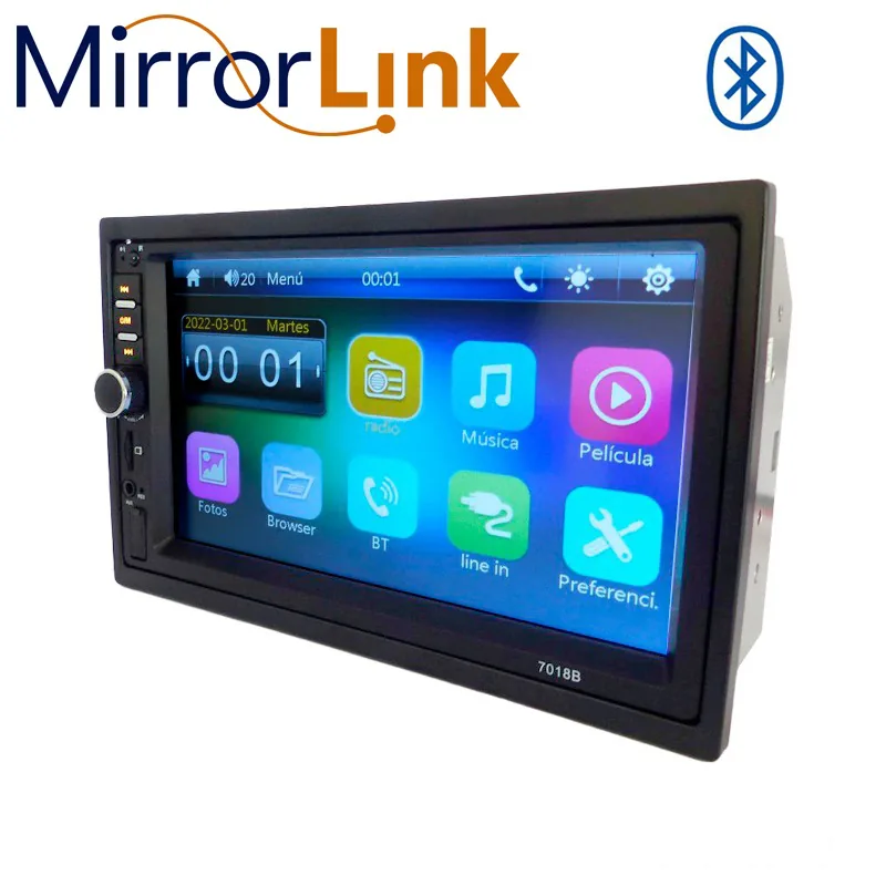Radio Para Auto Con Pantalla 7” Touch, Con Bisel, Control Remoto Y Mando Para Volante. - imagen 5