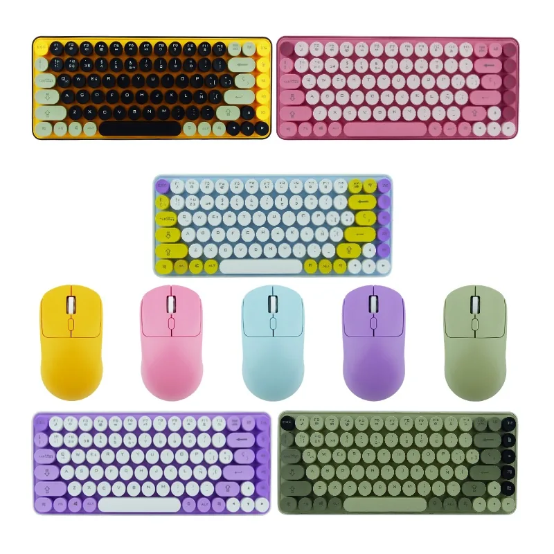 Teclado Y Mouse Bluetooth Modelo HK-05 De Teclas Redondas. - imagen 5