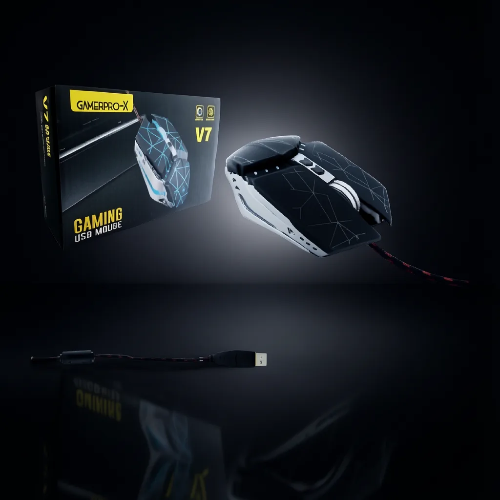 Mouse Gamer USB. Marca GAMEPRO-X. Modelo V7 Con Luz - imagen 2