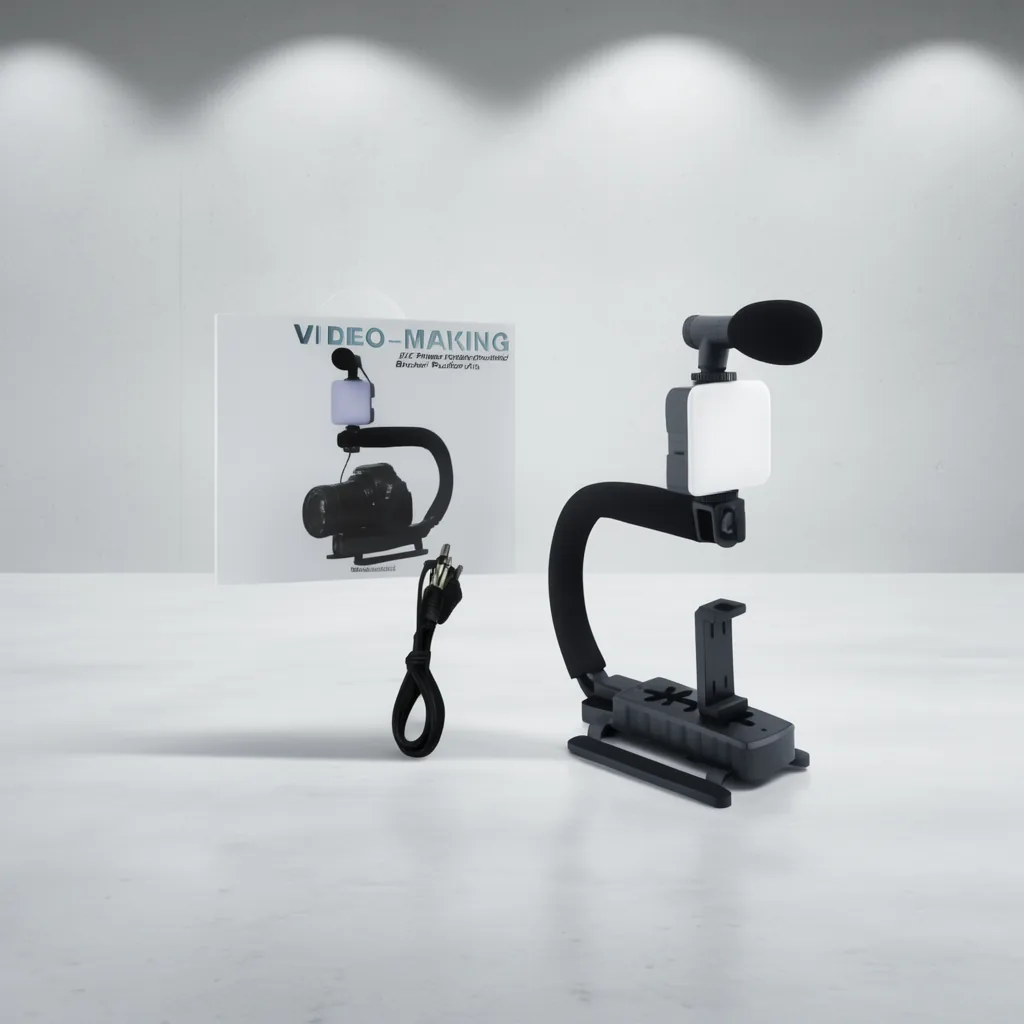 Estabilizador Para Camaras O Smartphone Con Luz, Microfono Y Control Remoto Bluetooth. - imagen 4