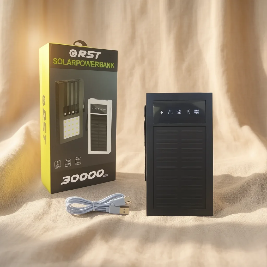 Bateria De Emergencia Solarmarca RST Modelo SP-100 De Dos USB, Cuatro Cables De Carga, Linterna Y 30.000 Mah - imagen 10