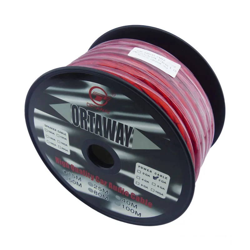 Rollo De Cable Para Amplificador Marca ORTAWAY, Audio De Auto, 15 Mts - imagen 1