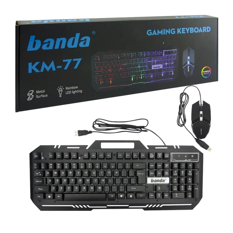 Teclado + Mouse Gamer USB Con Luz LED. Marca BANDA. - imagen 1