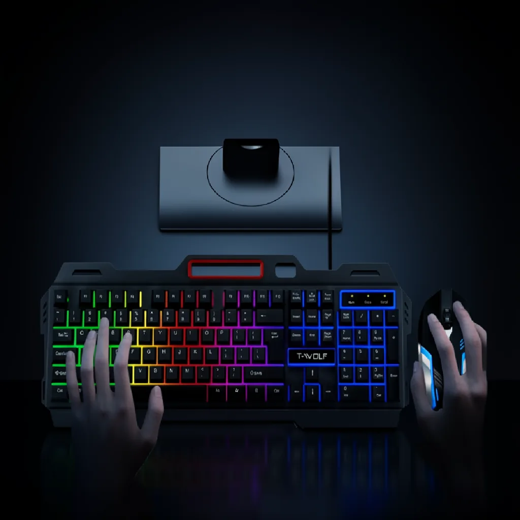Teclado + Mouse Gamer Con Luz Marca WOLF GAMER. - imagen 7