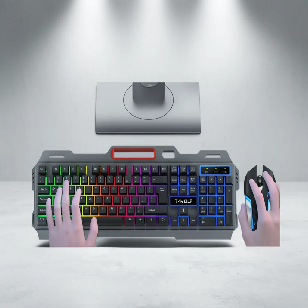 Teclado + Mouse Gamer Con Luz Marca WOLF GAMER. - imagen 8
