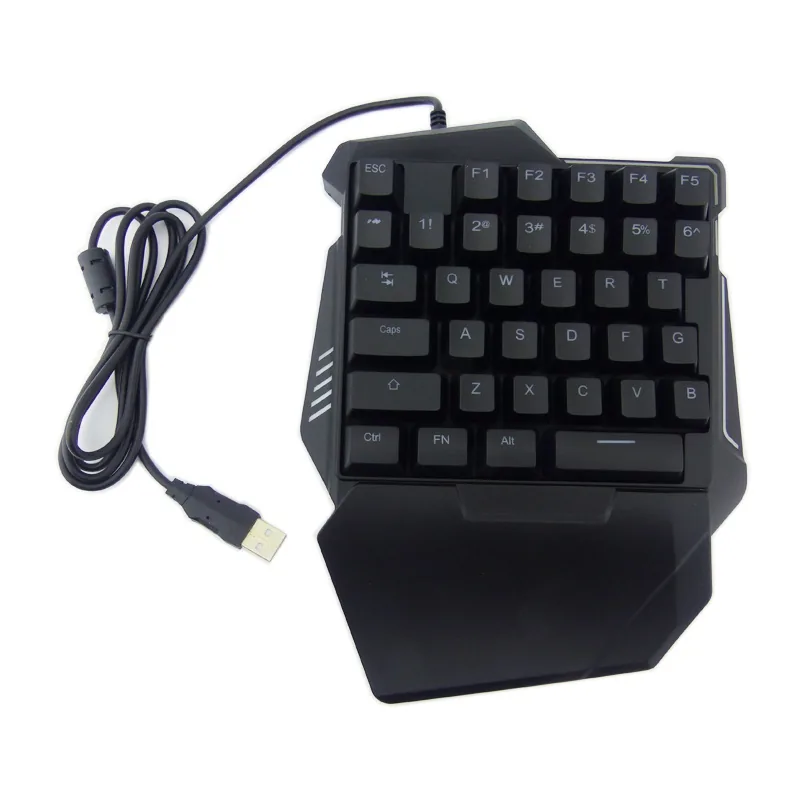 Teclado Una Mano, Gamer Con Luz LED,  Conexion USB - imagen 5