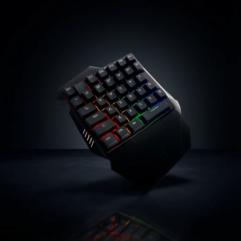 Teclado Una Mano, Gamer Con Luz LED,  Conexion USB - imagen 7