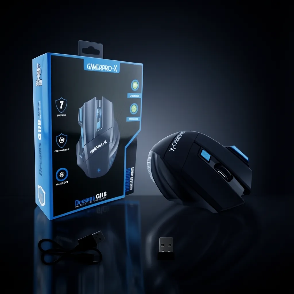 Mouse Gamer Bluetooth Marca DREAMS G118 Recargable Luz RGB. - imagen 2