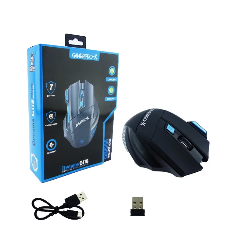 Mouse Gamer Bluetooth Marca DREAMS G118 Recargable Luz RGB. - imagen 1