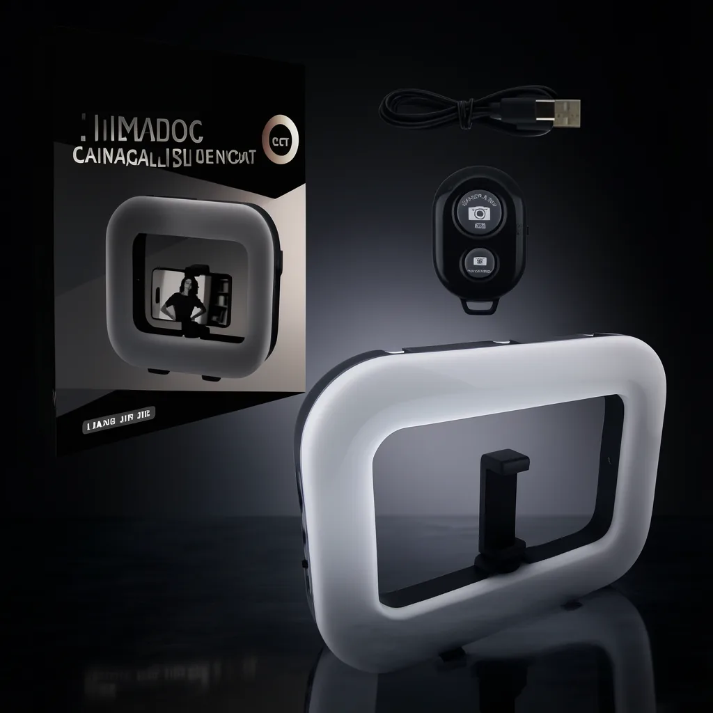 Aro LED Rectangular Modelo E30 Recargable Con Soporte Para Smartphone Y Control Bluetooth. - imagen 8