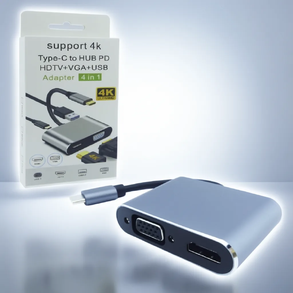 Convertidor Cable Type-C 4 En 1 HDMI, VGA, USB Y Type-C - imagen 6