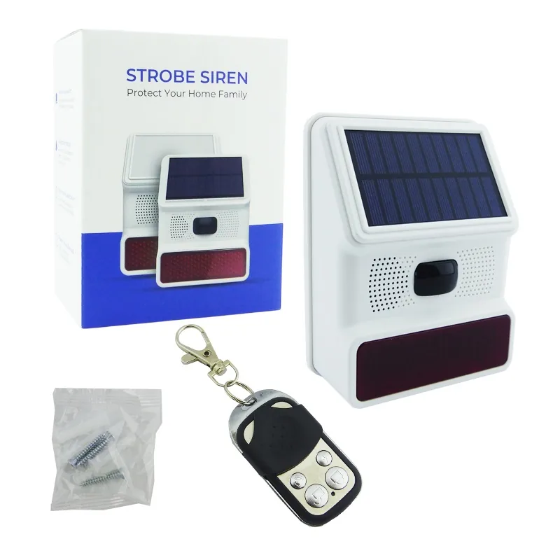 Alarma Sirena Con Baliza Solar Marca NEW GRADE Con Control Remoto Y Sensor De Movimiento - imagen 5