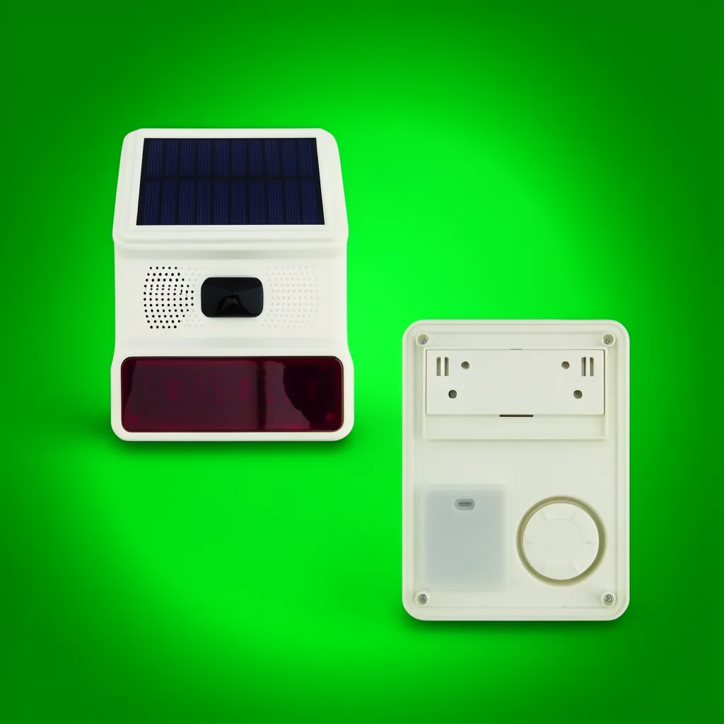 Alarma Sirena Con Baliza Solar Marca NEW GRADE Con Control Remoto Y Sensor De Movimiento - imagen 6