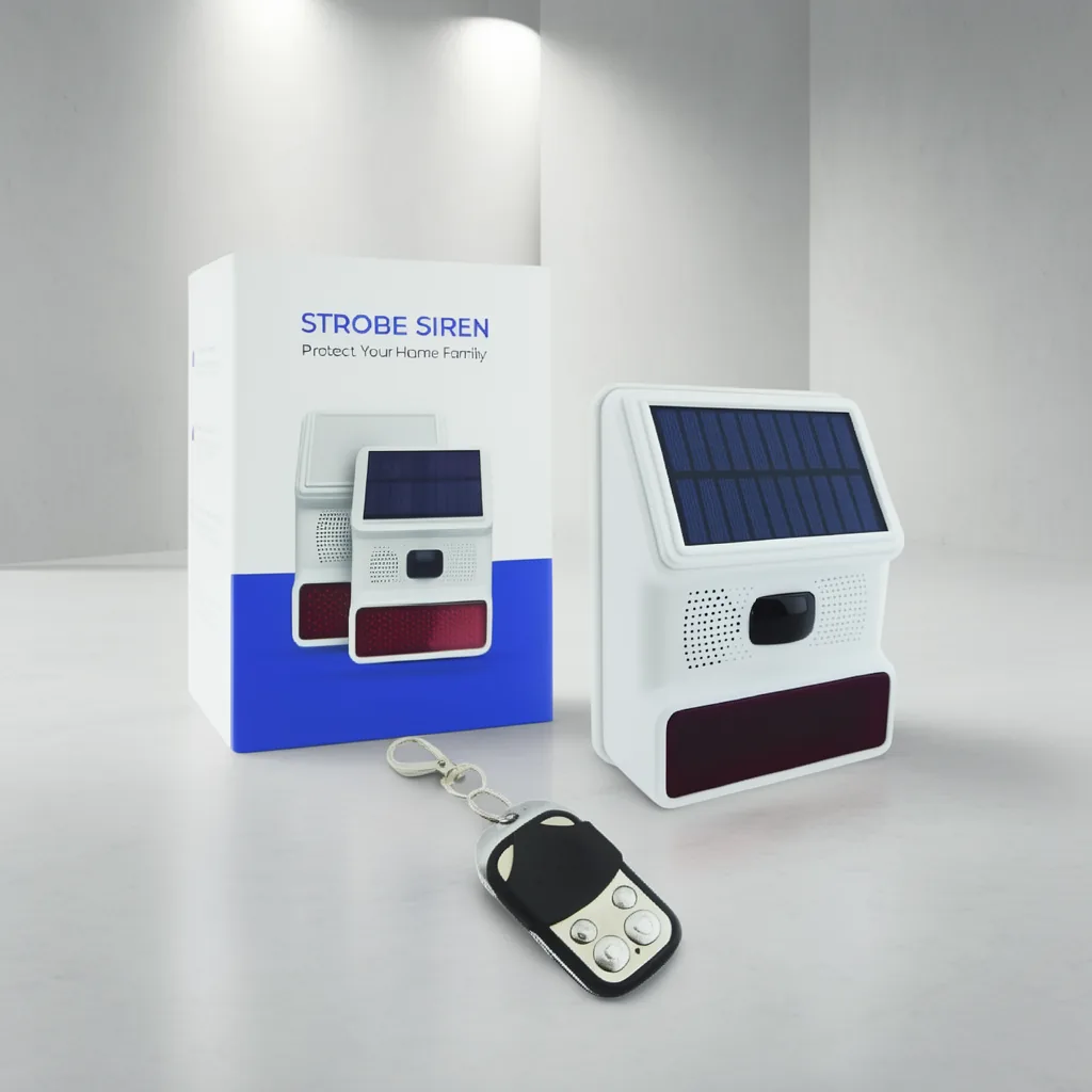 Alarma Sirena Con Baliza Solar Marca NEW GRADE Con Control Remoto Y Sensor De Movimiento - imagen 8