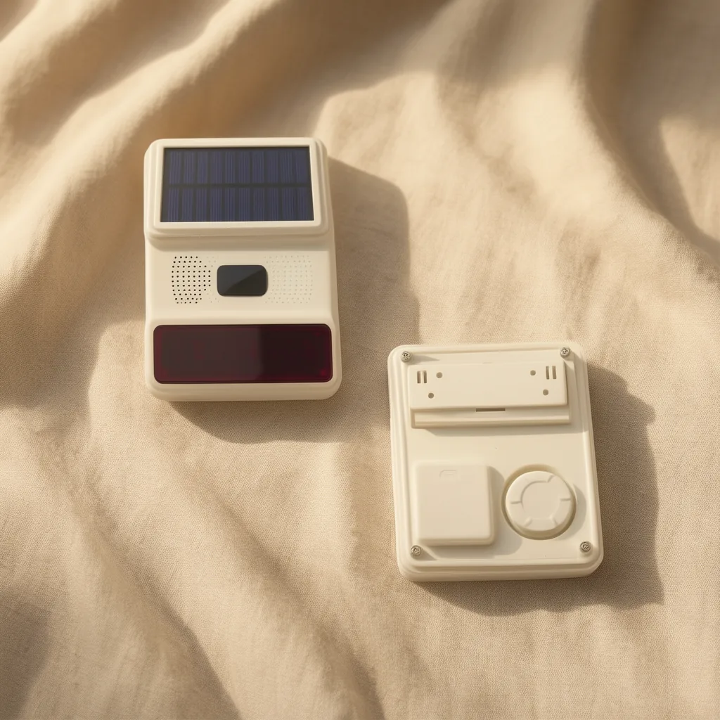Alarma Sirena Con Baliza Solar Marca NEW GRADE Con Control Remoto Y Sensor De Movimiento - imagen 4