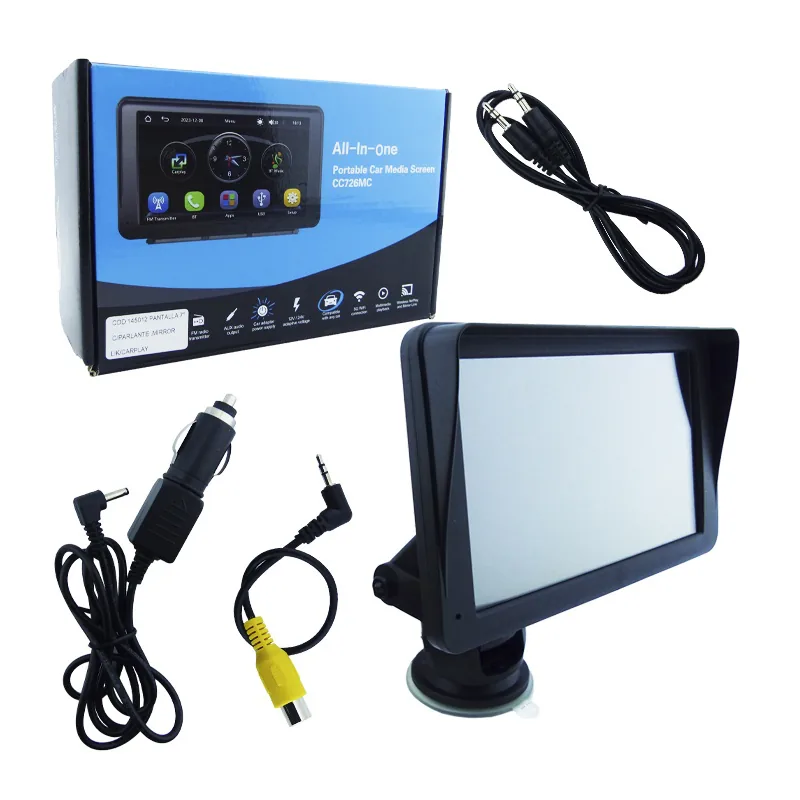 Pantalla 7” Para Auto Con Parlante, Brazo Extensible, Mirror Link, Car Play Y Android - imagen 1