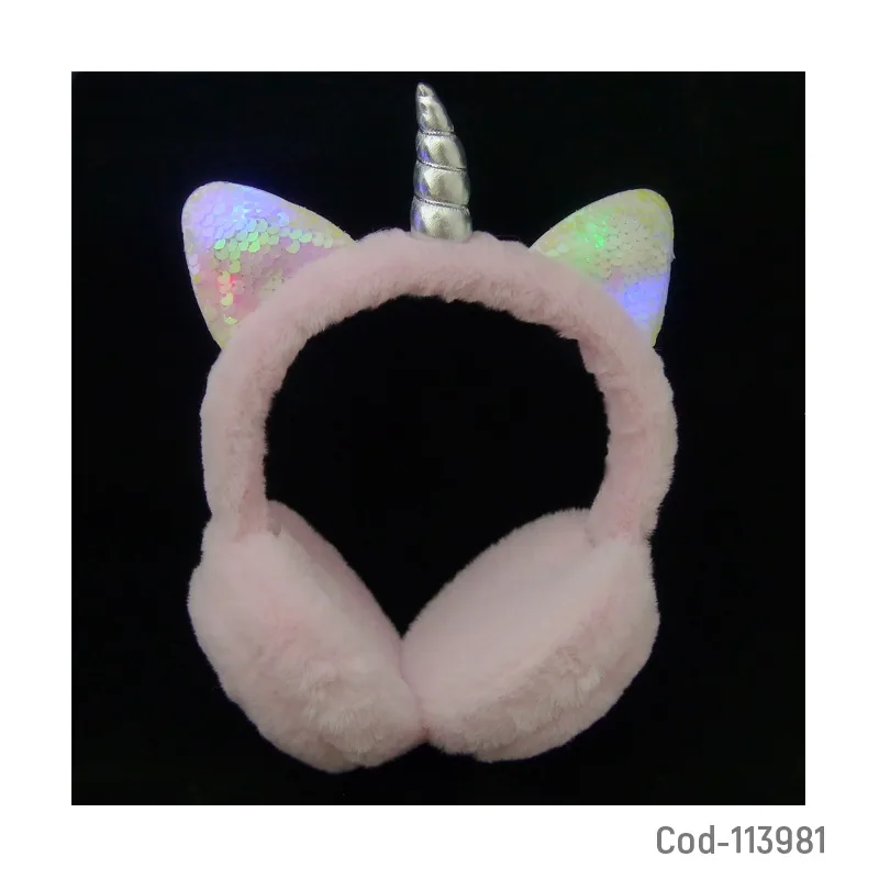 Audifonos Para Niños Con Cable Orejas De Gato, Con Luz, Vincha, Diseño De Peluche. - imagen 7