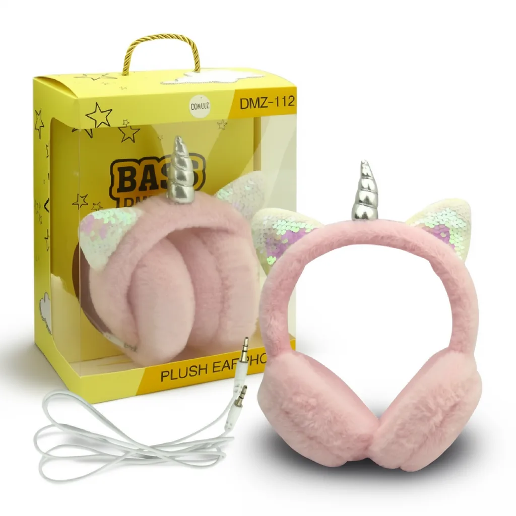 Audifonos Para Niños Con Cable Orejas De Gato, Con Luz, Vincha, Diseño De Peluche. - imagen 10
