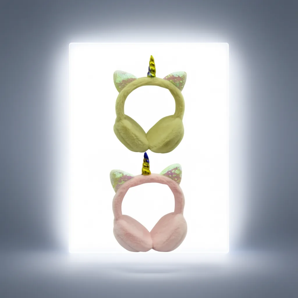 Audifonos Para Niños Con Cable Orejas De Gato, Con Luz, Vincha, Diseño De Peluche. - imagen 4