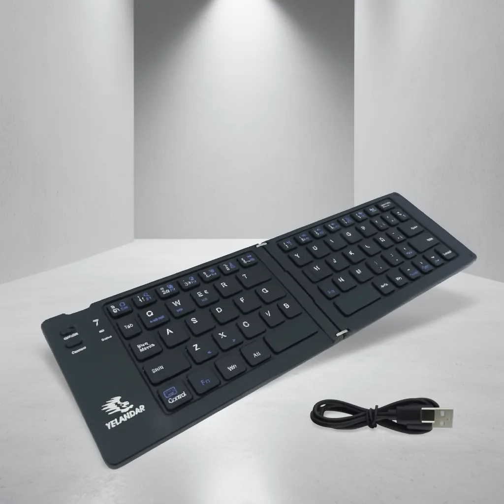 Teclado Mini Plegable Bluetooth Con Soporte Modelo FK1000 En Aluminio Y Variedad De Colores. - imagen 2