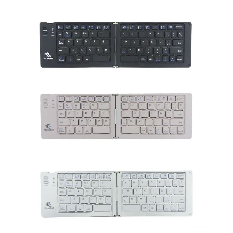 Teclado Mini Plegable Bluetooth Con Soporte Modelo FK1000 En Aluminio Y Variedad De Colores. - imagen 5