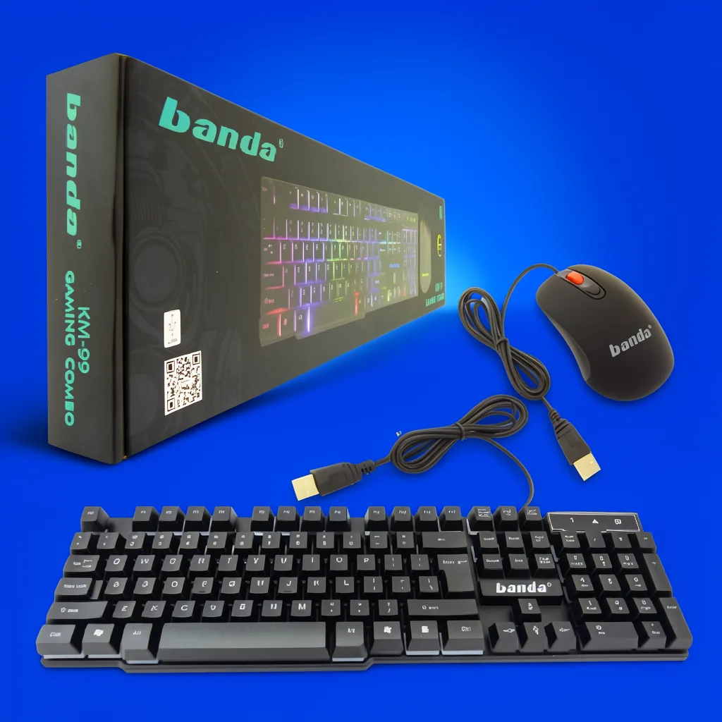 Teclado+ Mouse USB, Retro Iluminado, Luz RGB, Modelo KM99. En Caja. - imagen 6