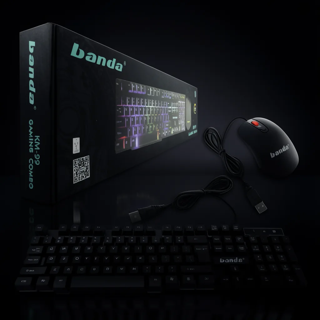 Teclado+ Mouse USB, Retro Iluminado, Luz RGB, Modelo KM99. En Caja. - imagen 2