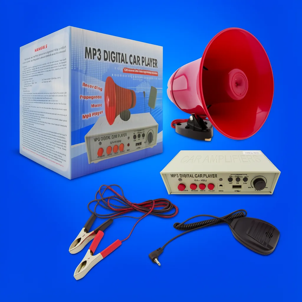 Megafono Mp3, 12 V, Para Auto, Con Iman, Rec, USB, Sirena - imagen 6
